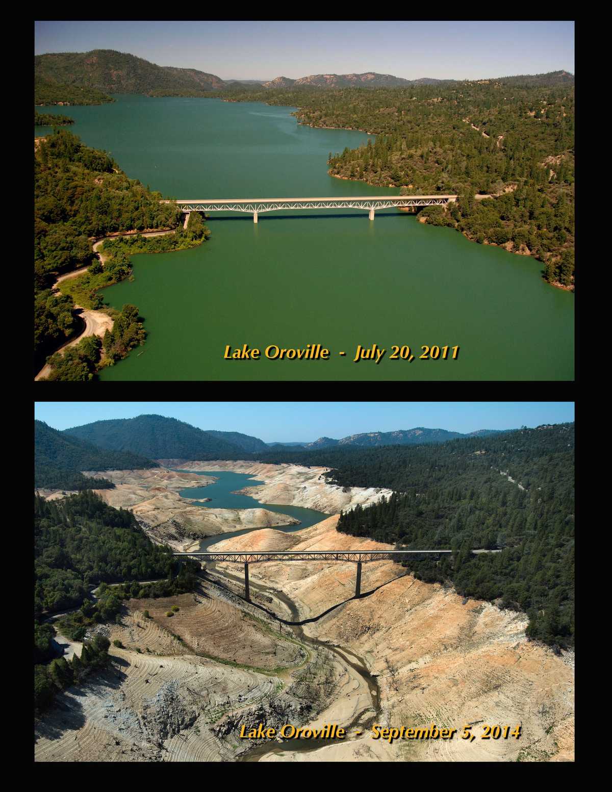 A portrait of the drought Before and after photos show Lake Oroville