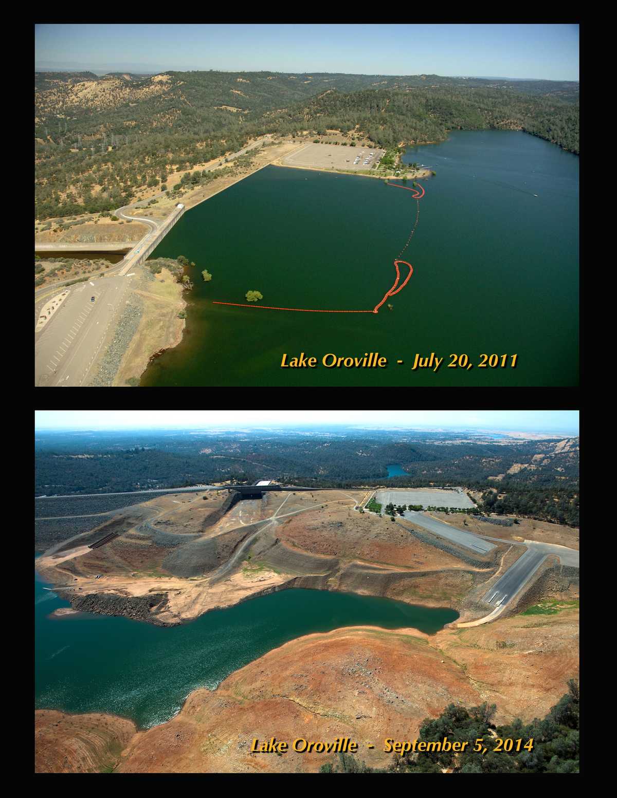 A portrait of the drought Before and after photos show Lake Oroville