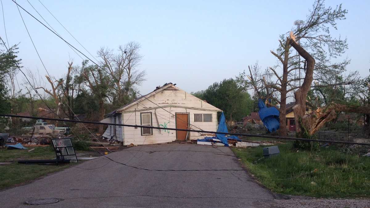 Images of tornado damage from Baxter Springs, Kansas