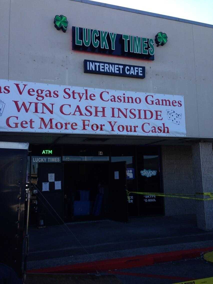 Law enforcement agencies serve warrants at local internet cafes