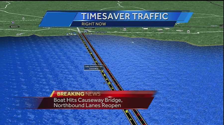 Causeway reopened after boat crashes into bridge; 1 sent to hospital