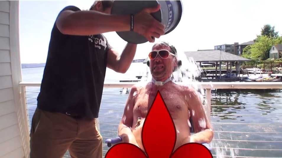 Gleason raises bar for ALS awareness in naked Ice Bucket 