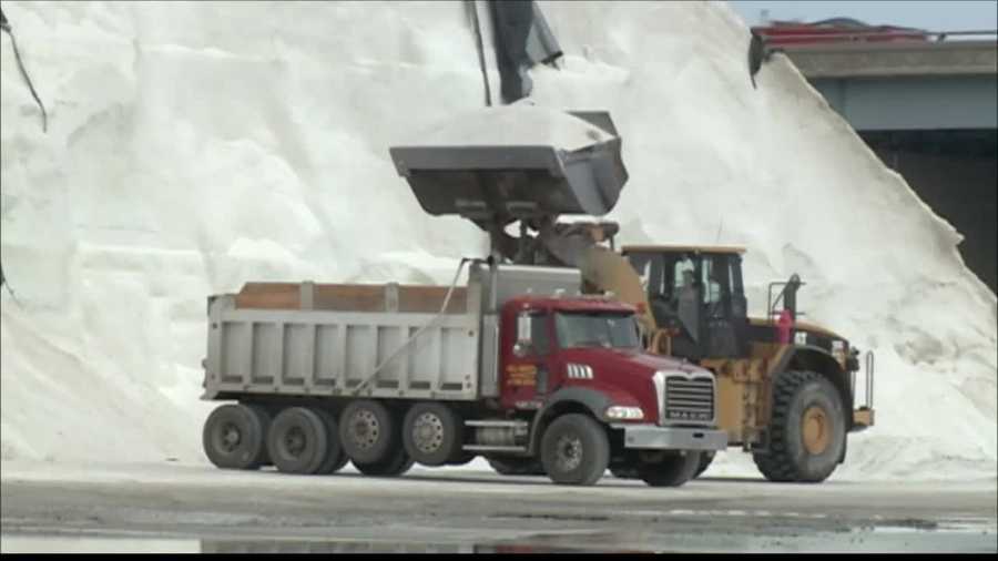 Salt trucks at ready for winter storm