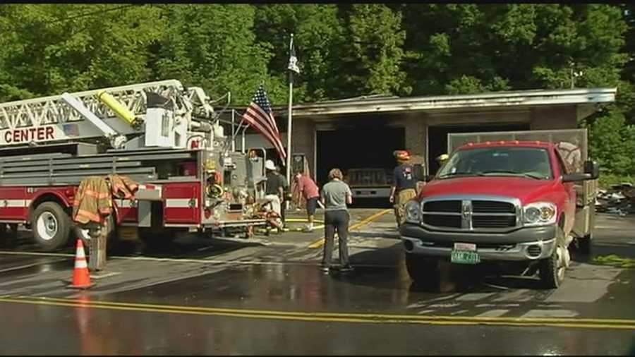 Blaze at Randolph fire station destroys fire truck