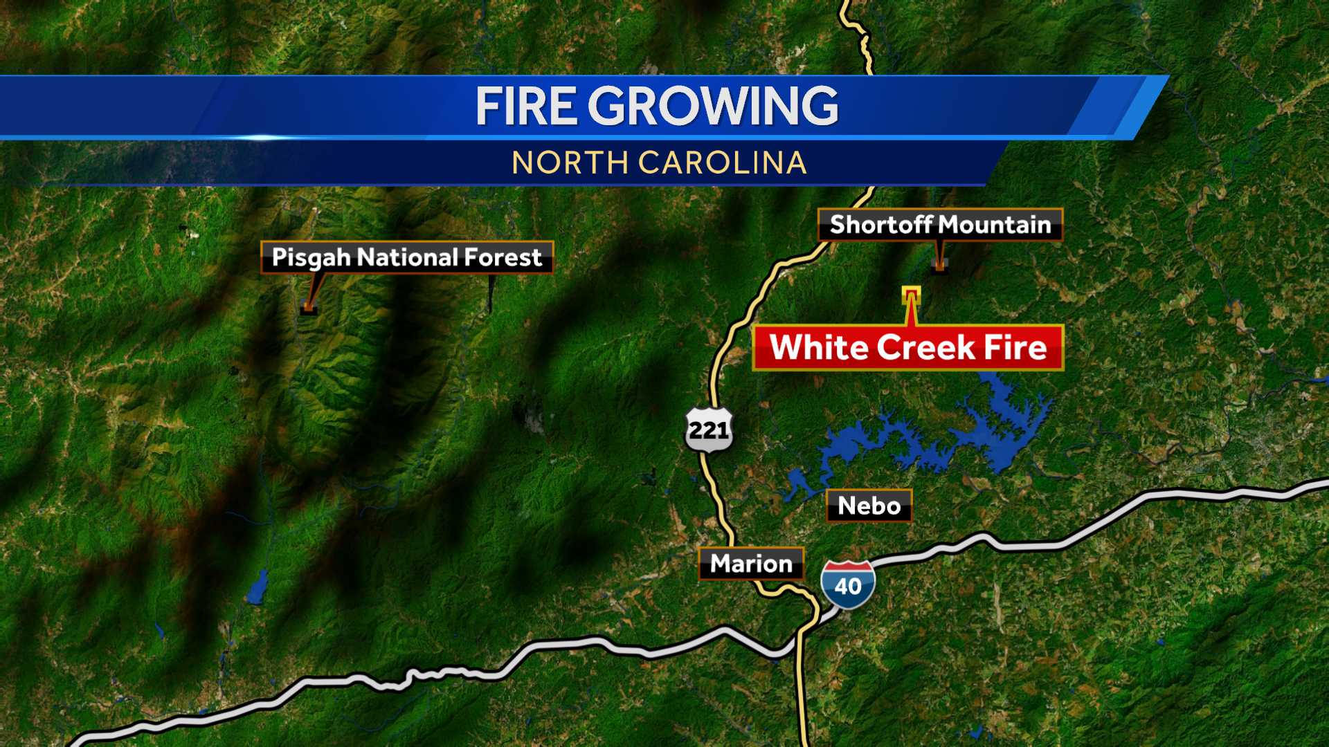 Firefighters conduct burnout operation on White Creek Fire at Linville Gorge