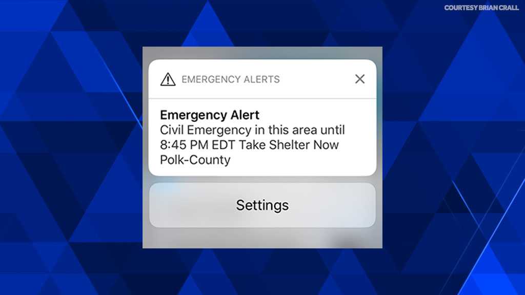 'Civil Emergency' alert sent by mistake