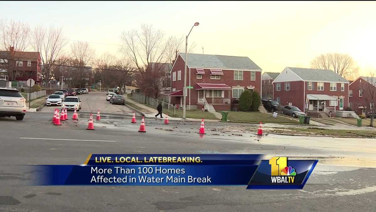 Water main break affects 100 customers in Baltimore - WBAL Baltimore