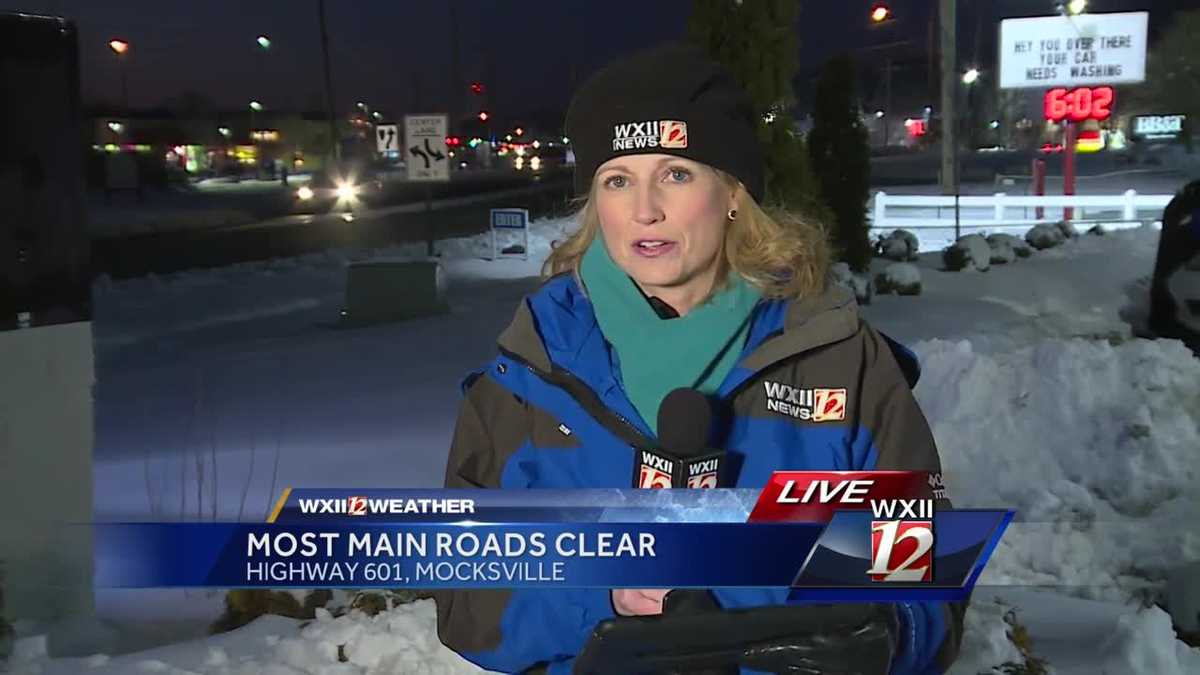 Team weather coverage Snow conditions in Mocksville