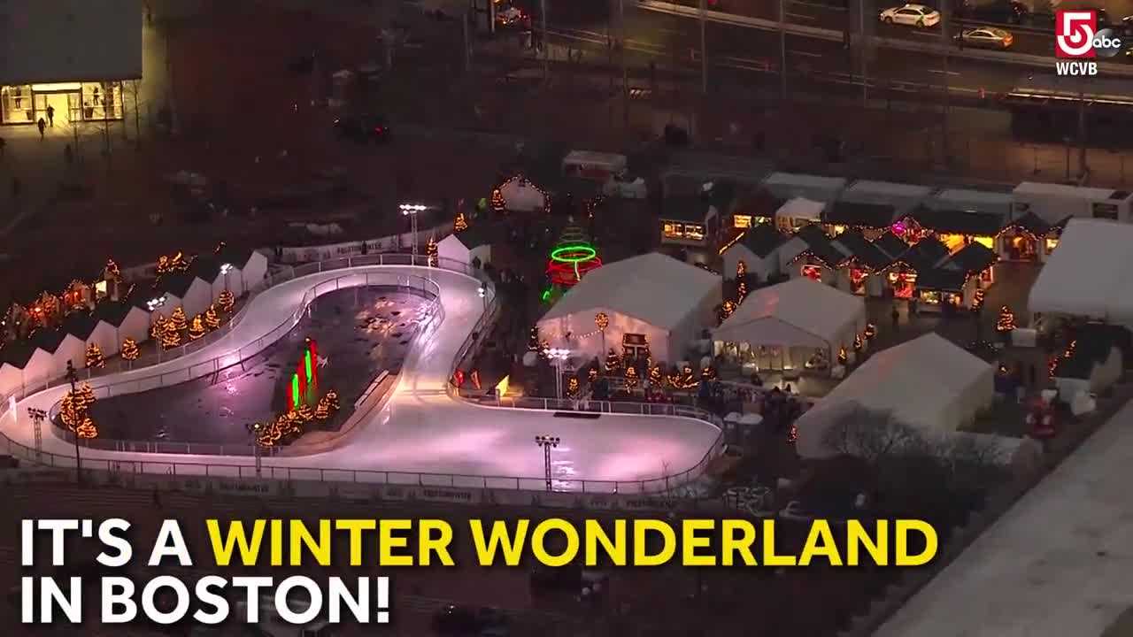 Boston's winter wonderland opens at City Hall Plaza