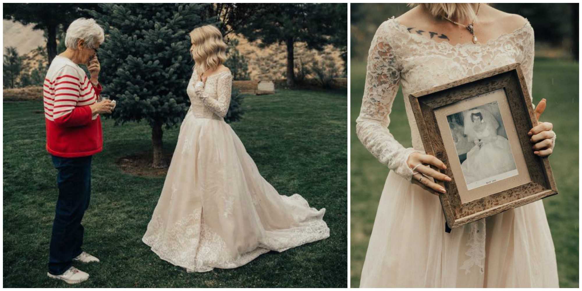 See how this bride surprised her grandma with her dress