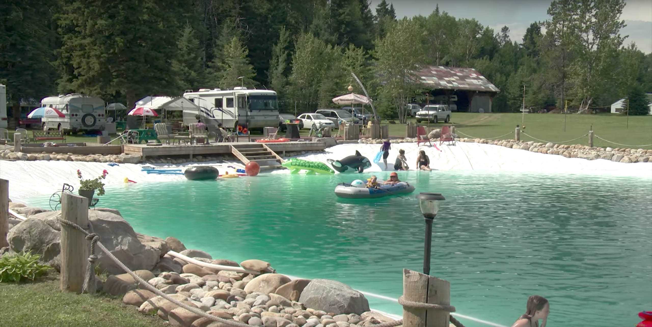 This man built a 90-Foot swimming pool right in his backyard