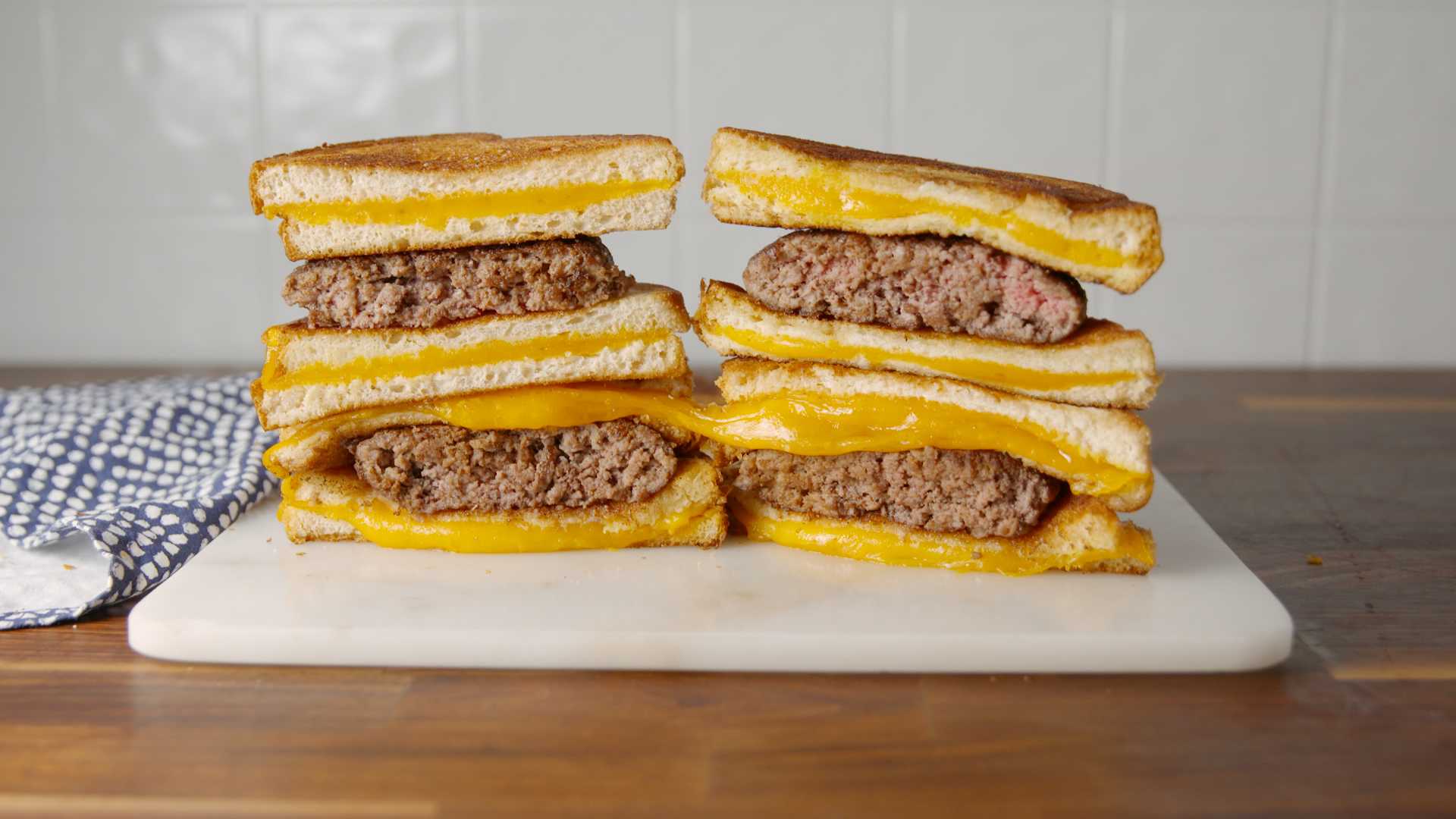 A grilled cheese burger is a happy marriage between two of your favorite foods