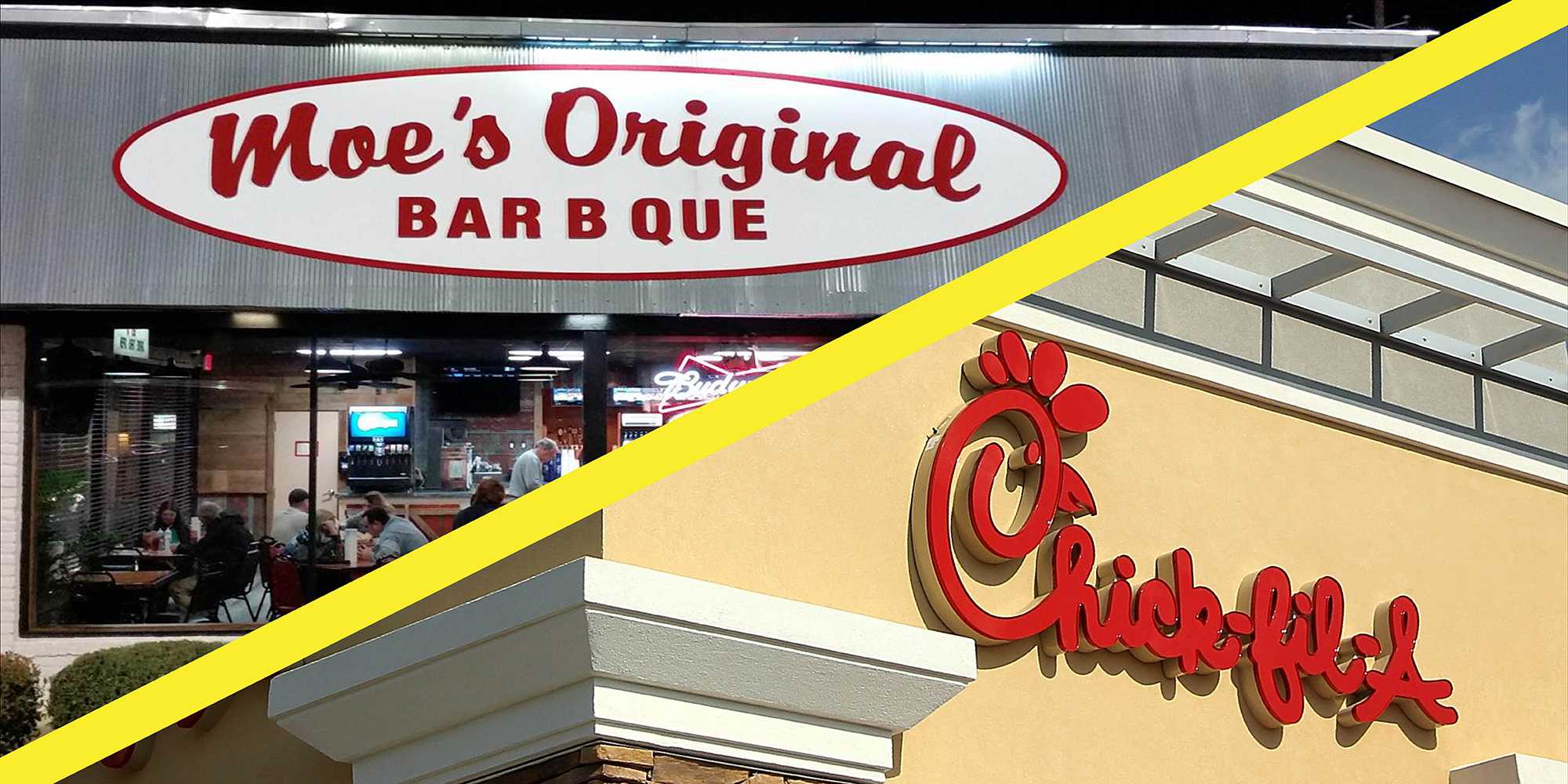 An Alabama Chick-fil-A Had The Funniest Sign War With Moe's Bar B Que Across The Street
