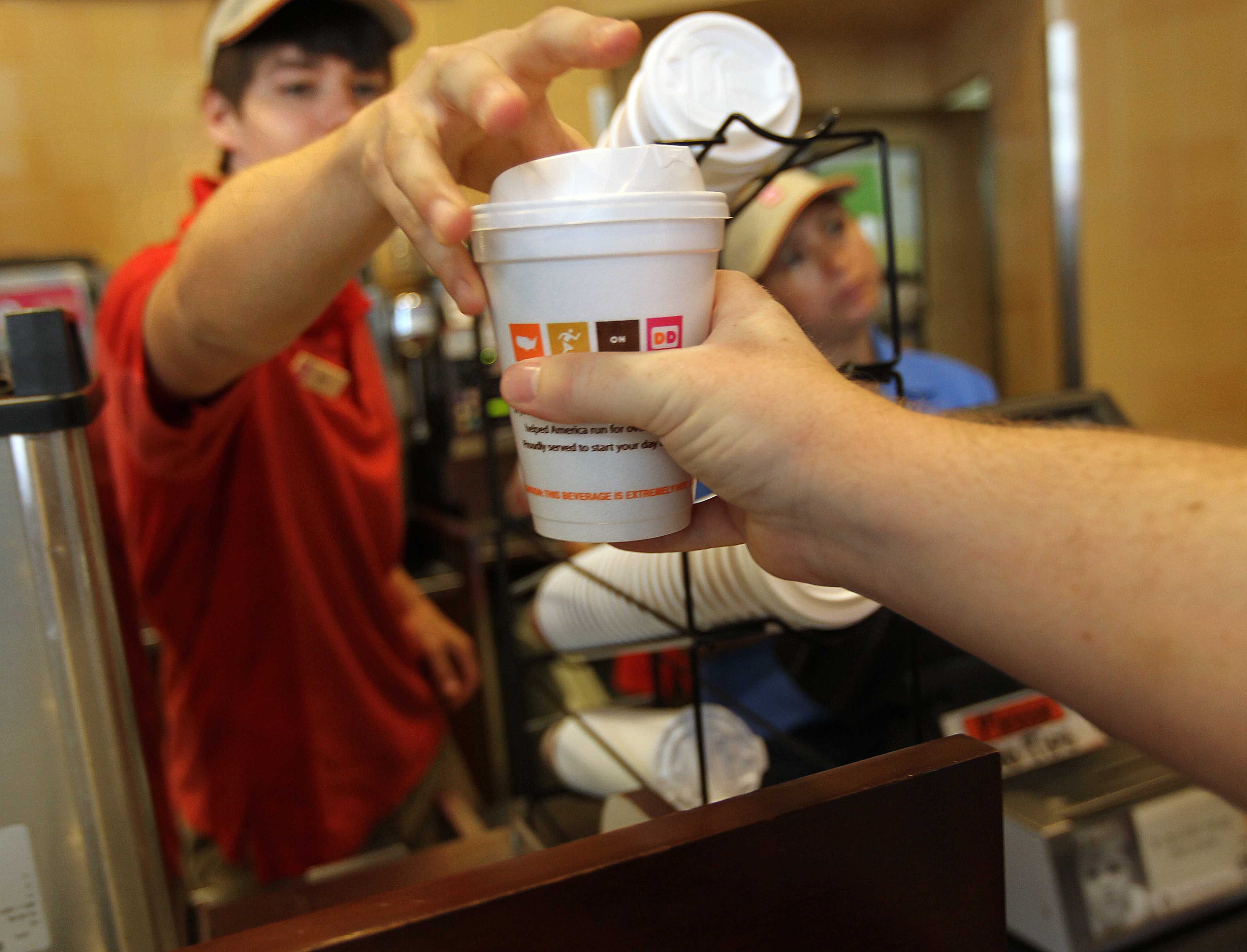 Paper cups will replace foam cups at Dunkin' Donuts