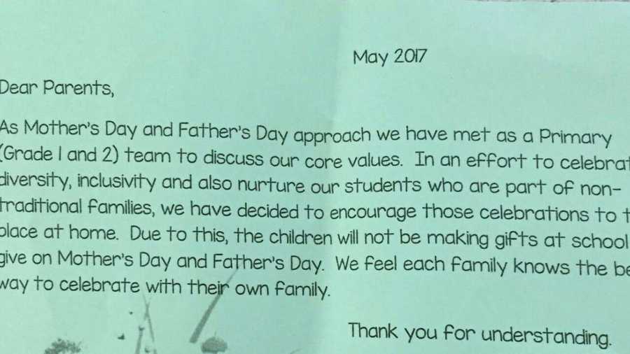 School cancels mother's and father's day