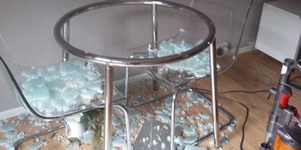 Mom warns others about glass IKEA table that shattered near her baby