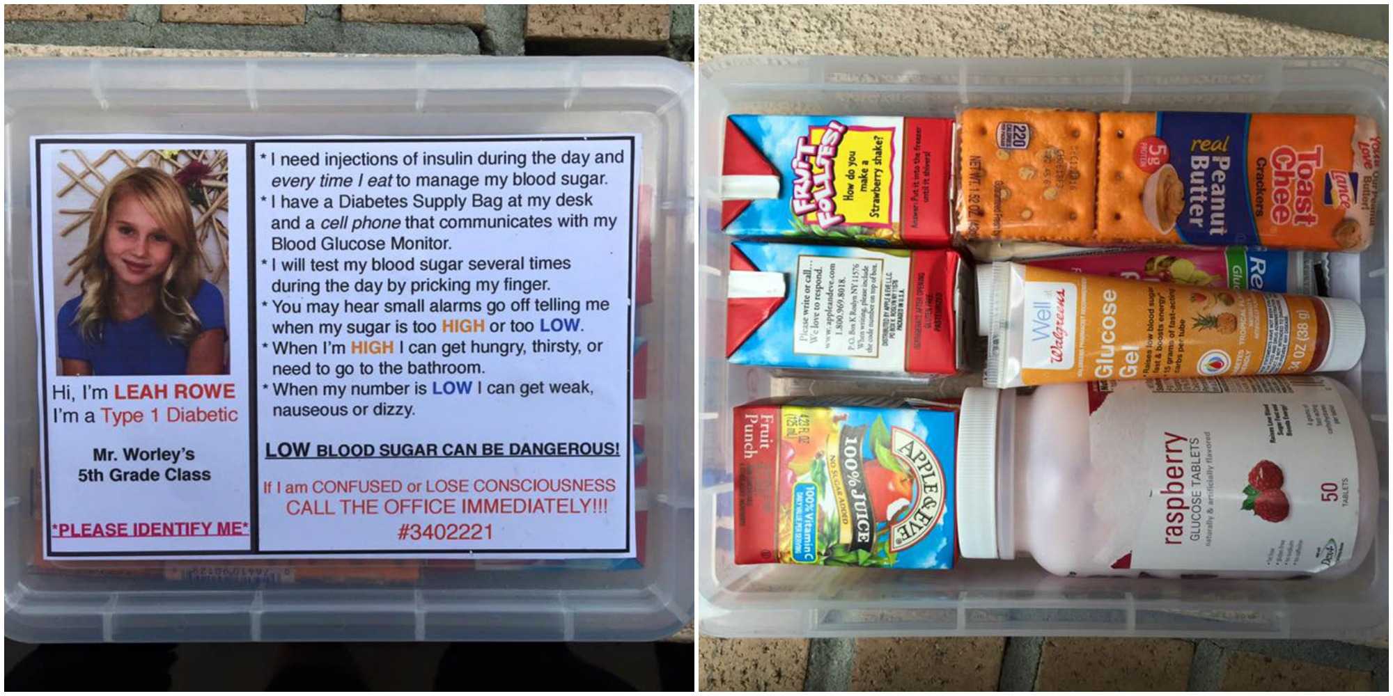 This mom wants to warn everyone about the importance of a "diabetes box"