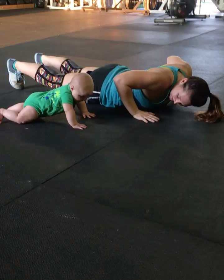 This baby doing push-ups with his mom is the most adorable workout inspiration
