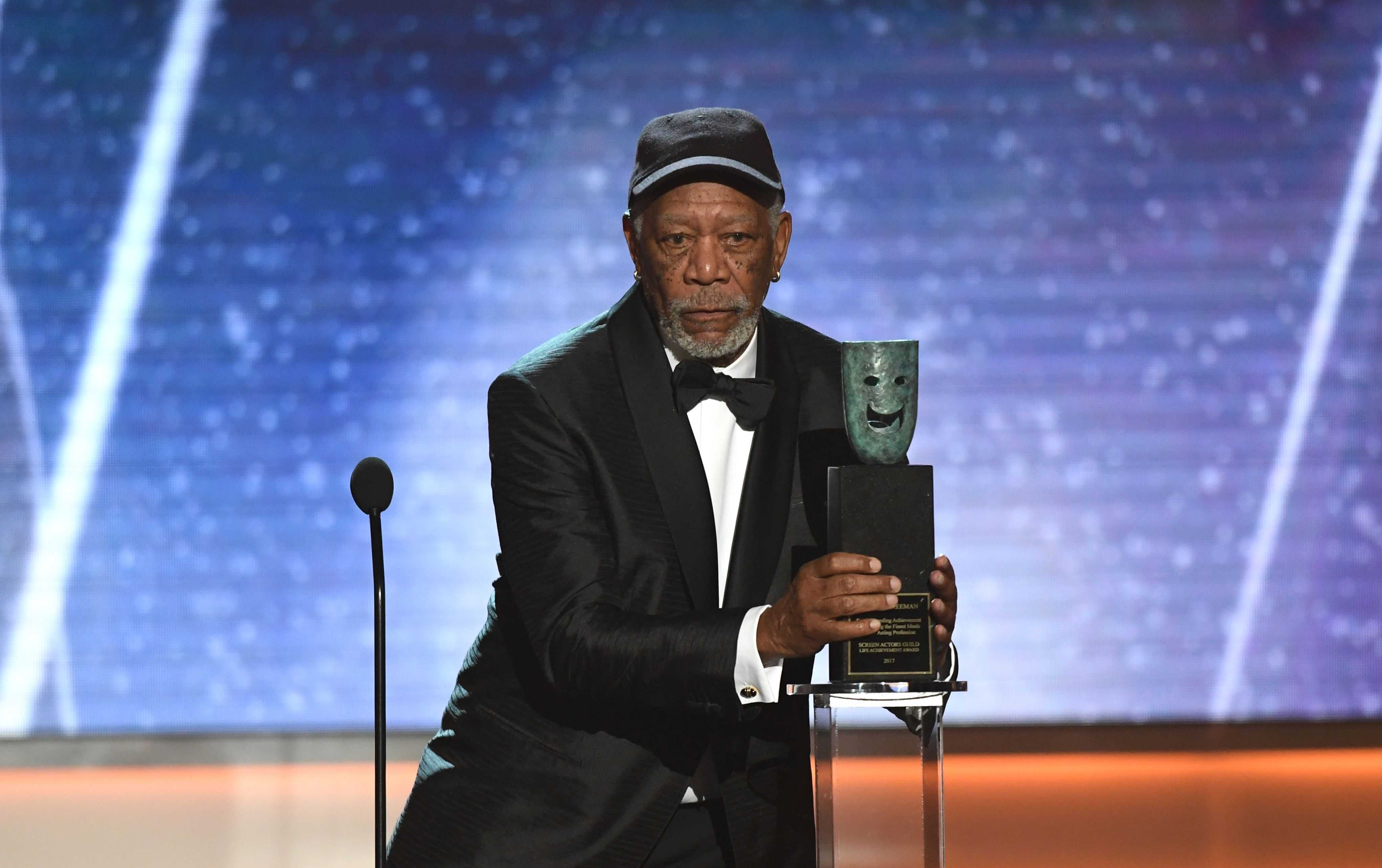 Morgan Freeman called out an audience member for talking during his SAG Awards speech