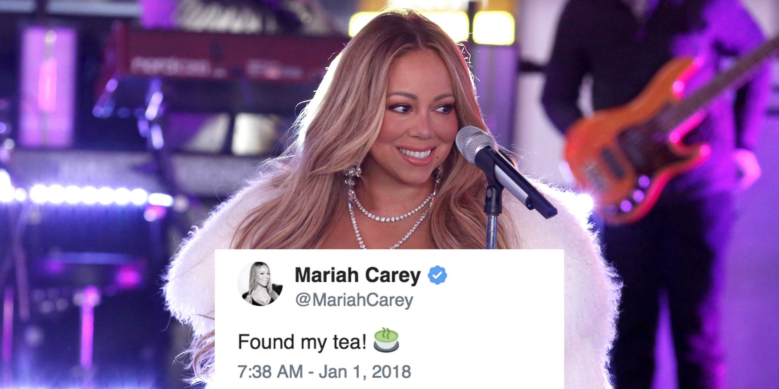Mariah Carey's New Year's Eve hot tea moment just became 2018's first meme