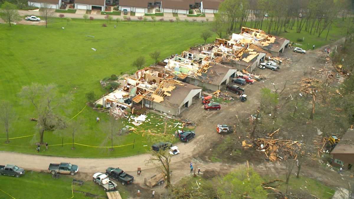 Aerial photos Storm damage around Lake Panorama