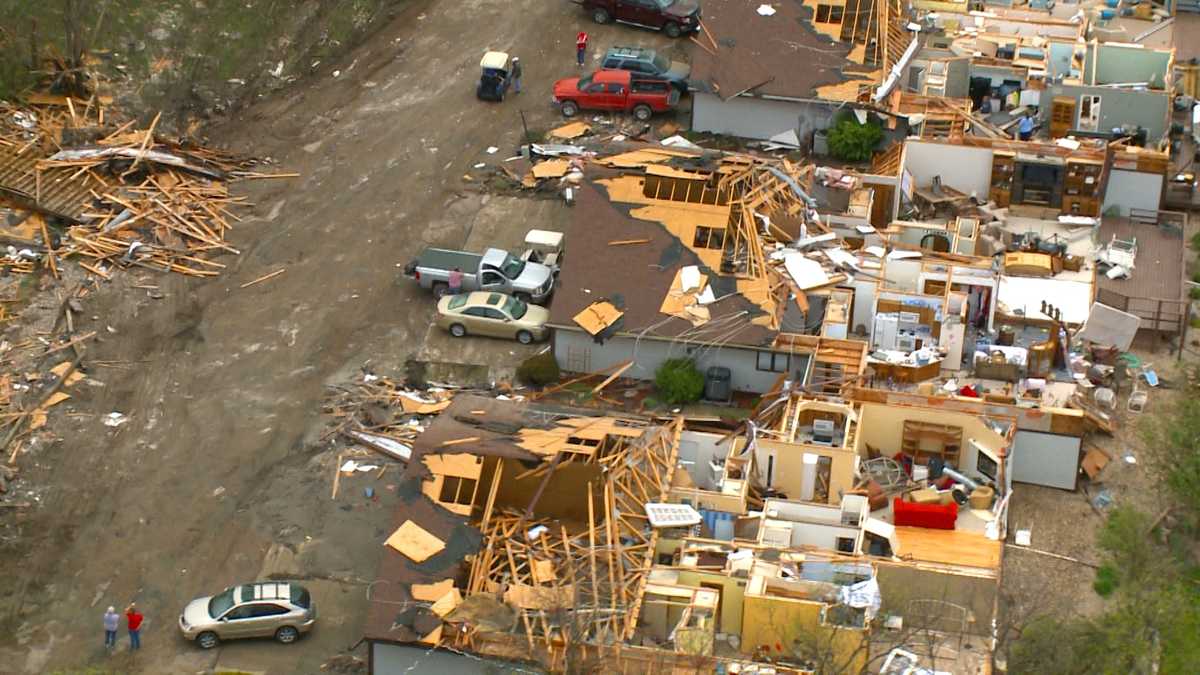 Aerial photos Storm damage around Lake Panorama