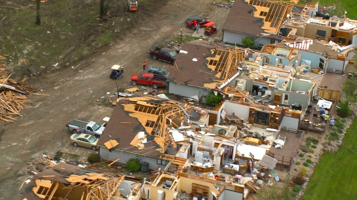 Aerial photos Storm damage around Lake Panorama