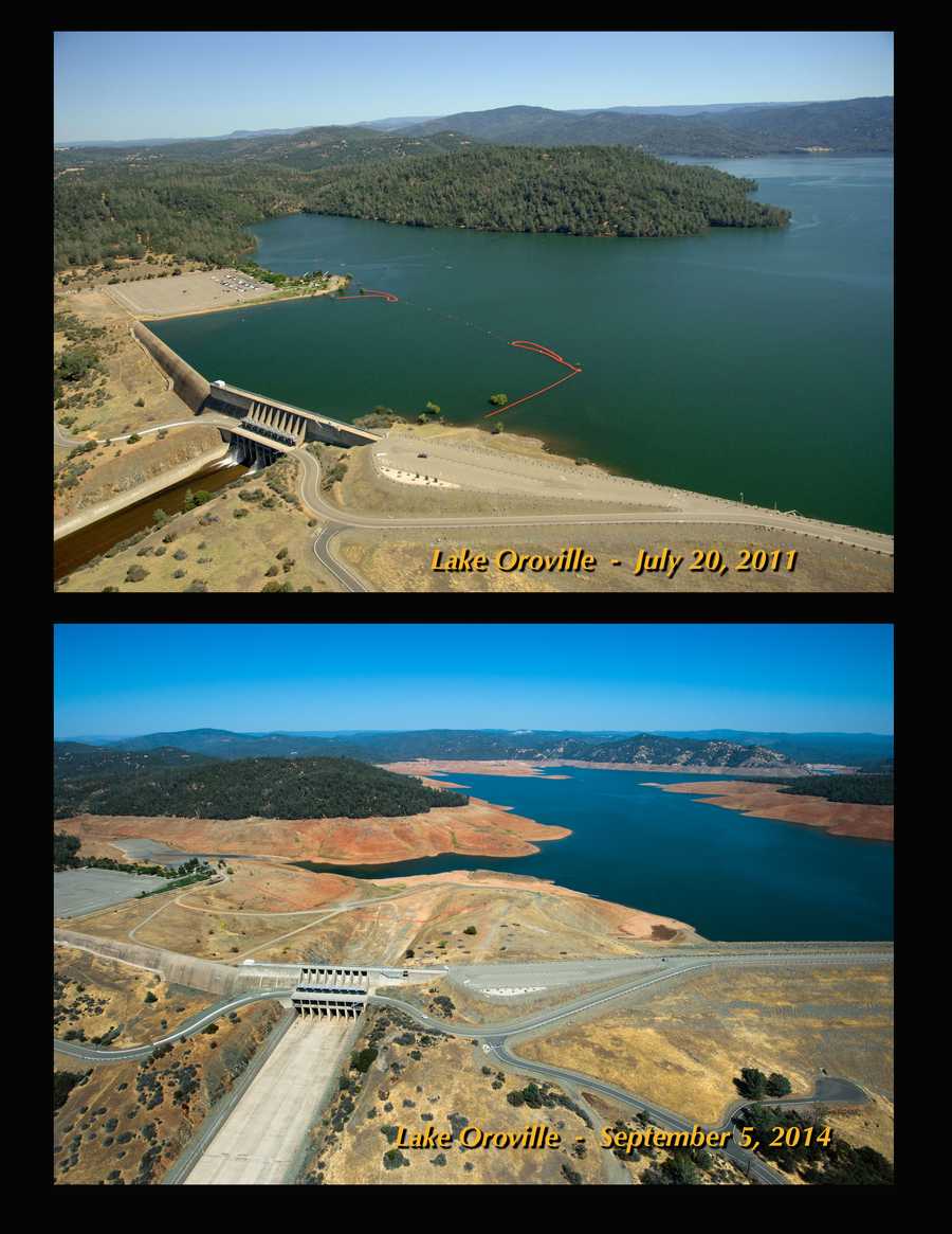 A portrait of the drought: Before and after photos show Lake Oroville