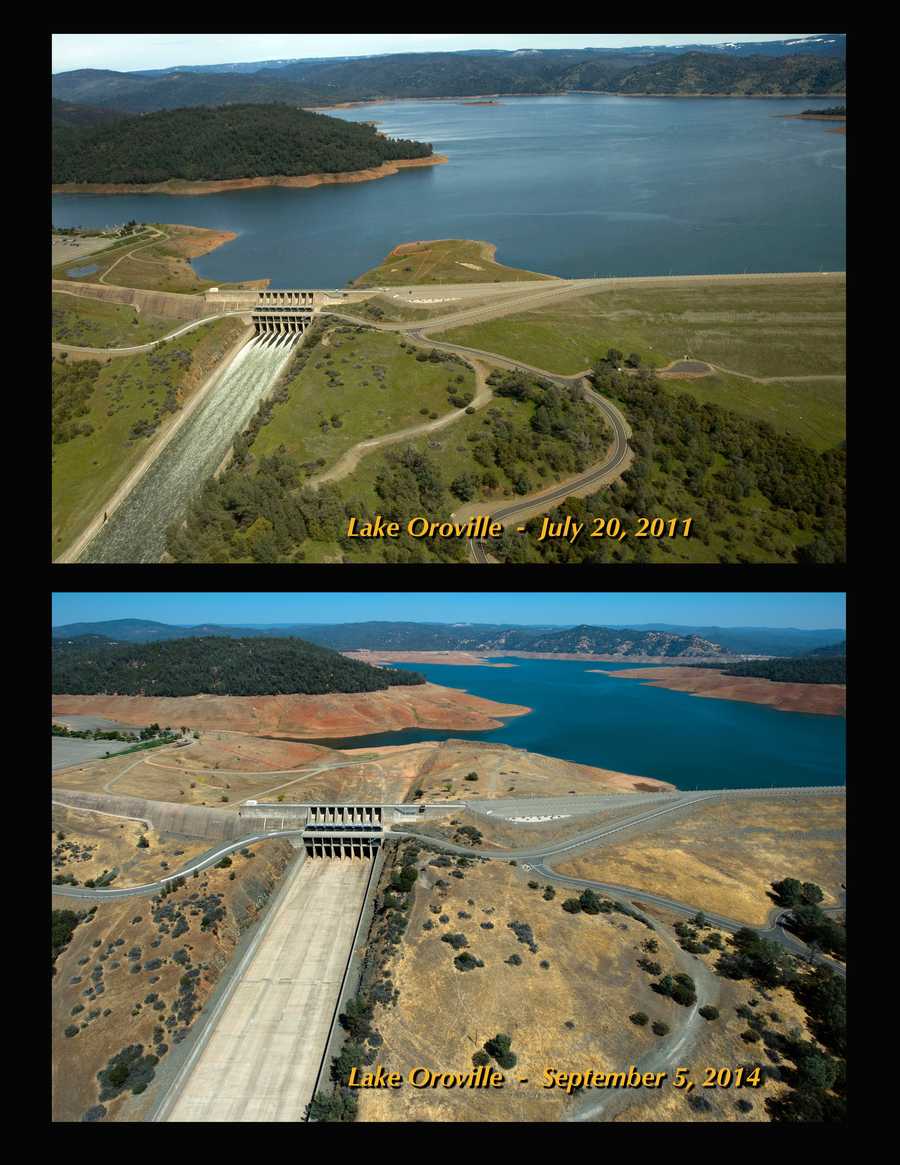 A portrait of the drought: Before and after photos show Lake Oroville