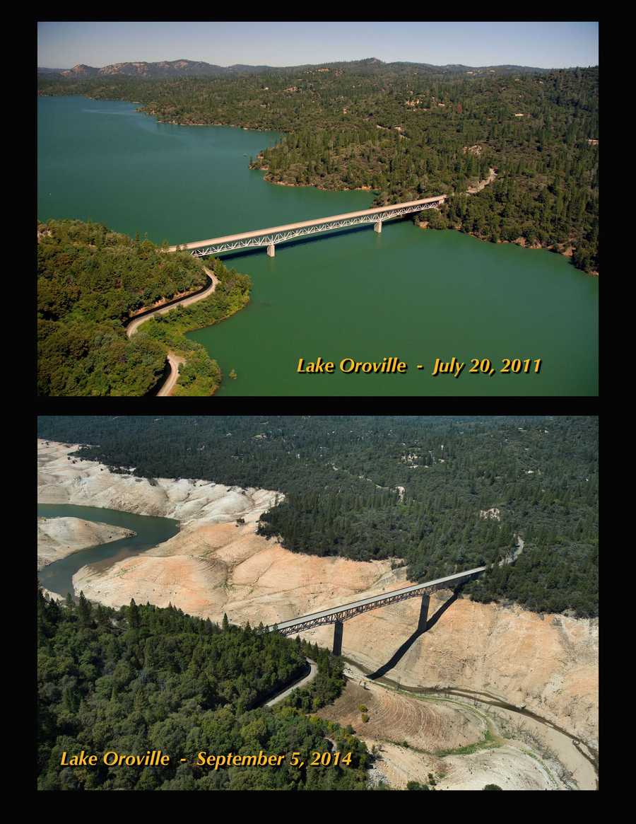 A portrait of the drought Before and after photos show Lake Oroville