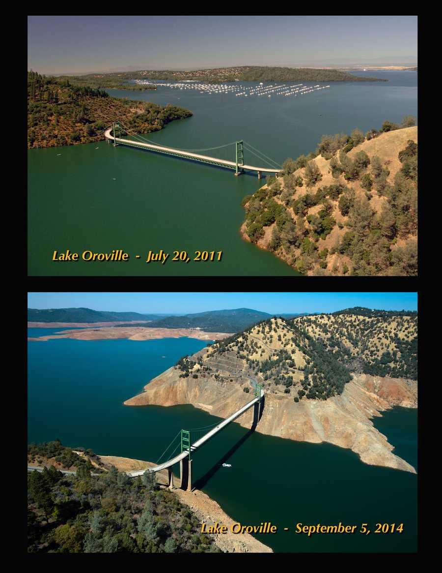 A portrait of the drought Before and after photos show Lake Oroville