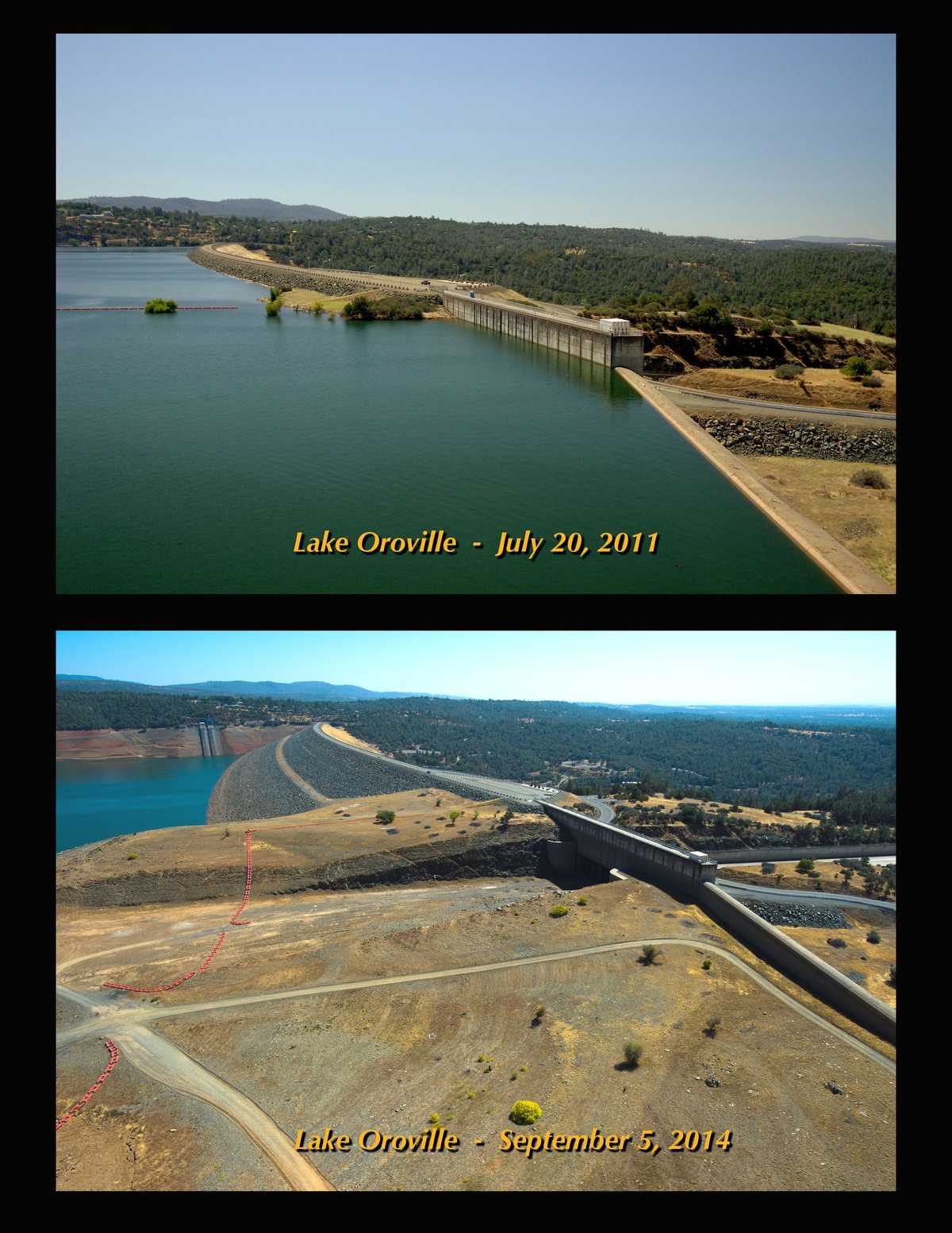 A portrait of the drought: Before and after photos show Lake Oroville