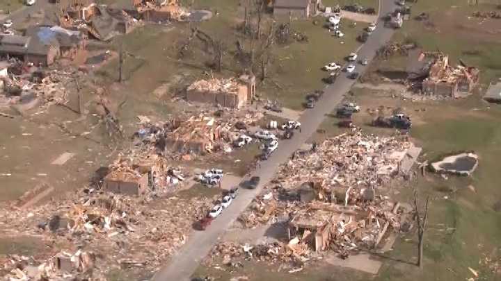 PHOTOS: Stunning aerial images of tornado damage in Vilonia & Mayflower