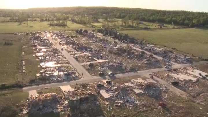 PHOTOS: Stunning aerial images of tornado damage in Vilonia & Mayflower