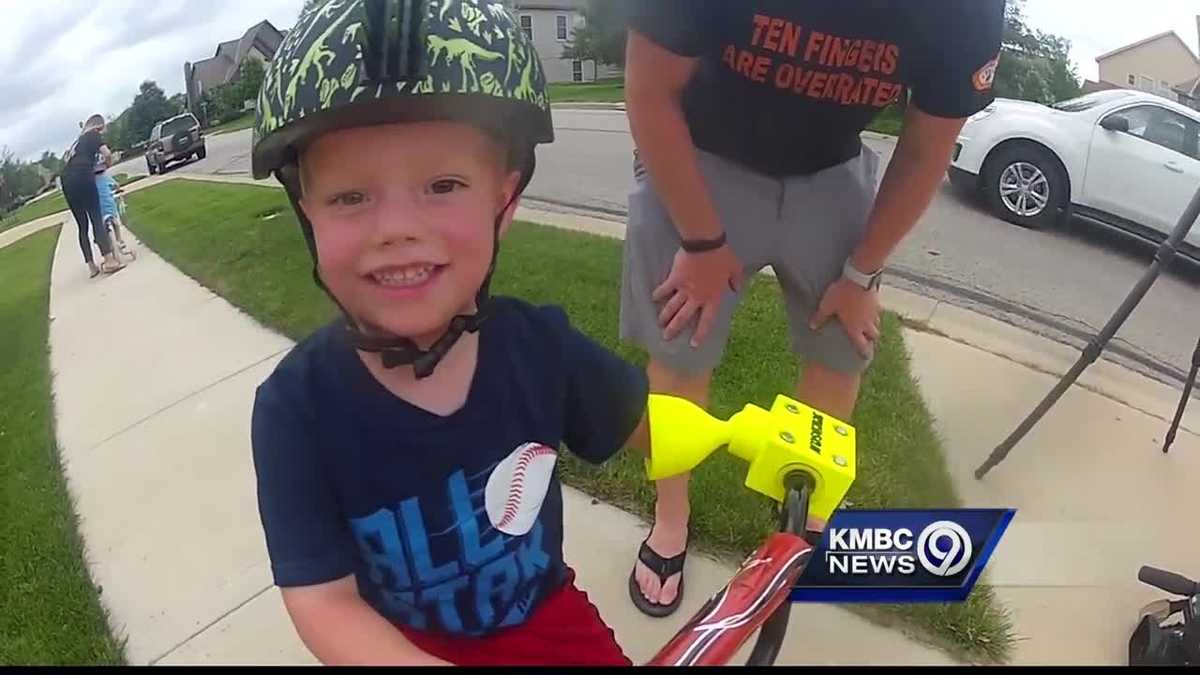 3D-printed prosthetic device helps Shawnee boy ride bike
