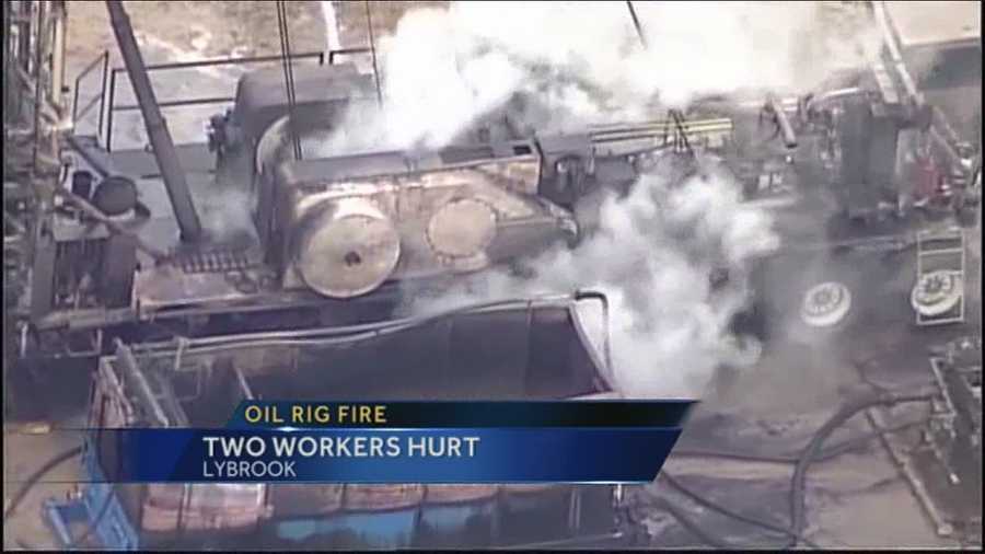 Man to spend night at hospital after oil rig fire