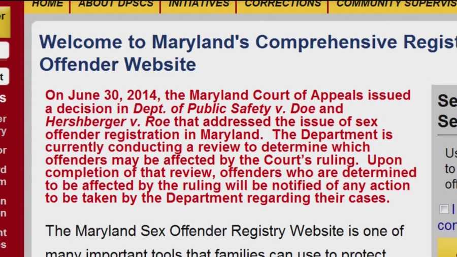 Md Removing Names From Sex Offender Registry 