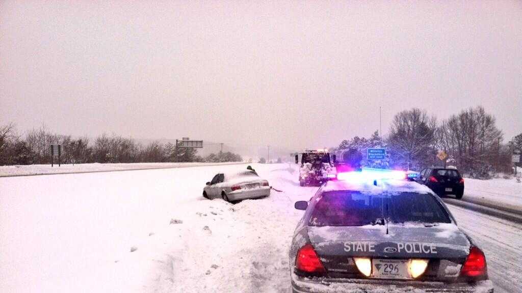 Photos: Heavy snow causes crashes