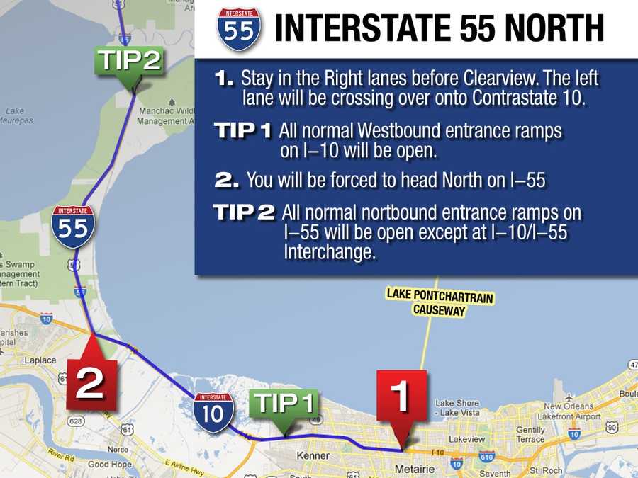I55 North Contraflow Maps