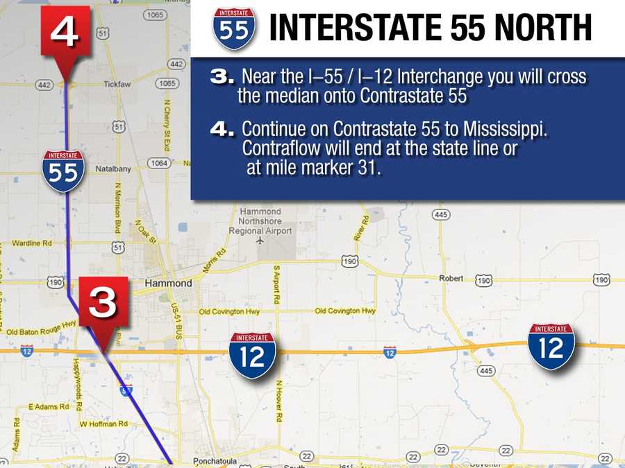 I55 North Contraflow Maps