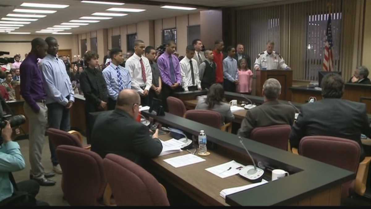 Middle school basketball team honored at city meeting