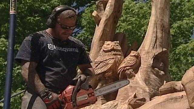 Photos: Artist turning tree into work of art