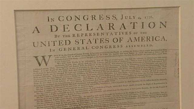 Rare copy of Declaration of Independence on display