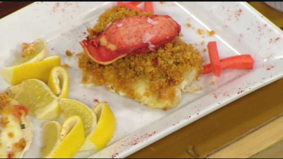 Baked haddock mornay with cheddar Dijon lobster crumbs