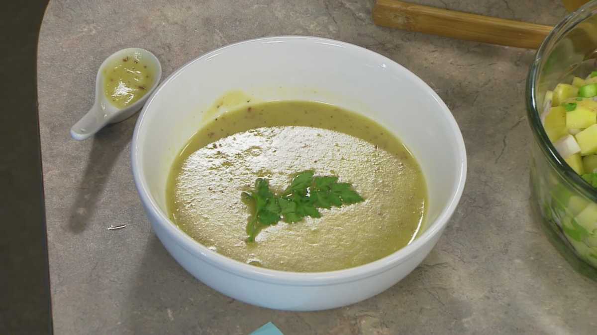 Creamy potato celery soup
