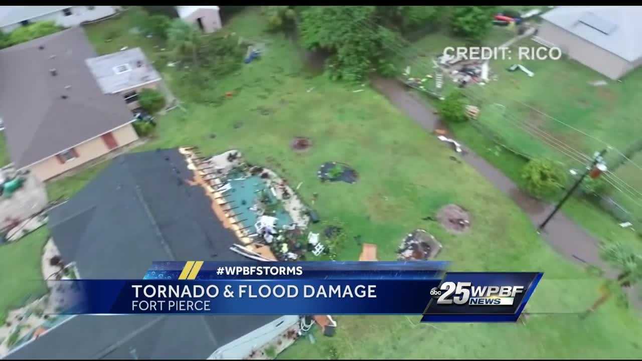 Aerial view of Fort Pierce tornado damage