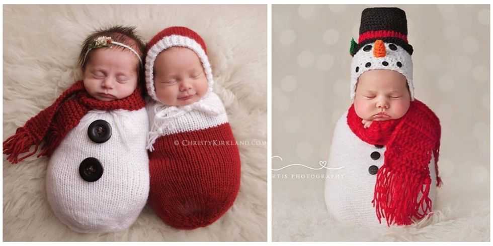 These 17 newborns wearing knitted Christmas outfits will fill your heart with cheer