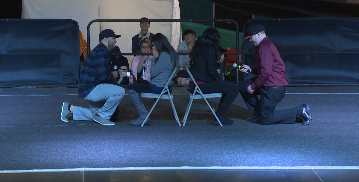 WATCH this adorable Winter Wonderland double marriage proposal