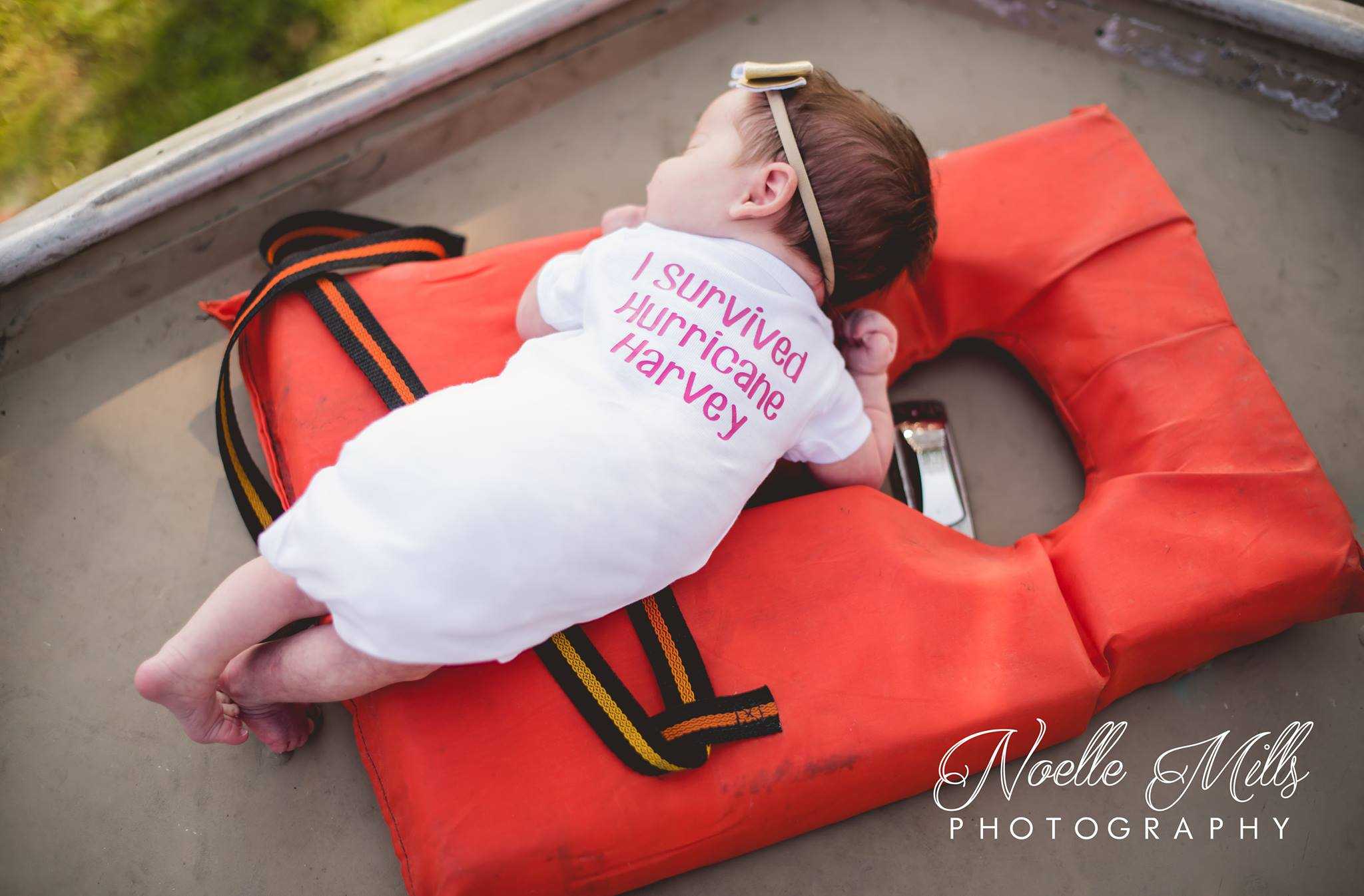 Newborn Hurricane Harvey survivor has photo shoot on boat that saved her