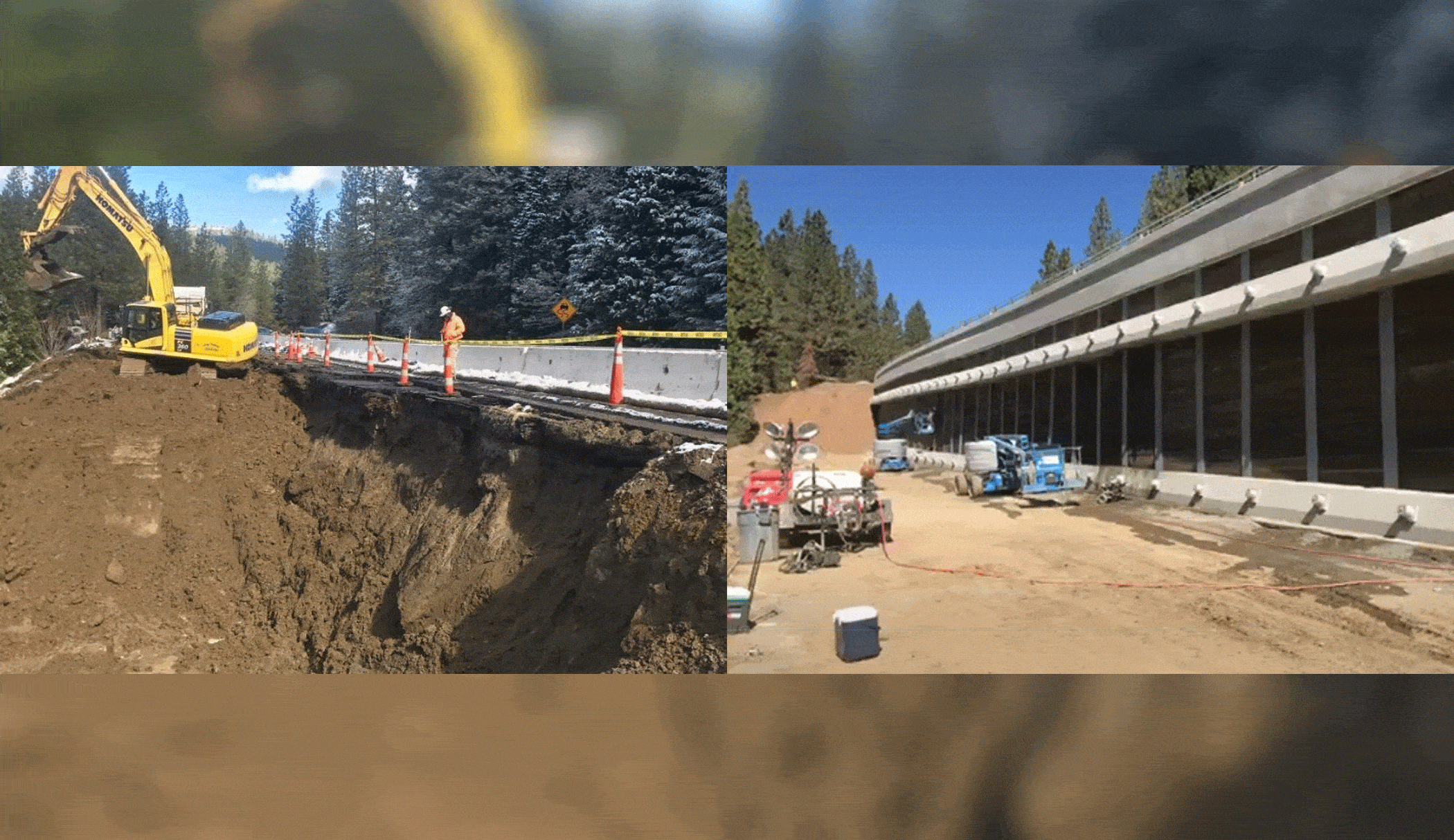 7 months after Hwy. 50 collapse, massive wall is almost complete